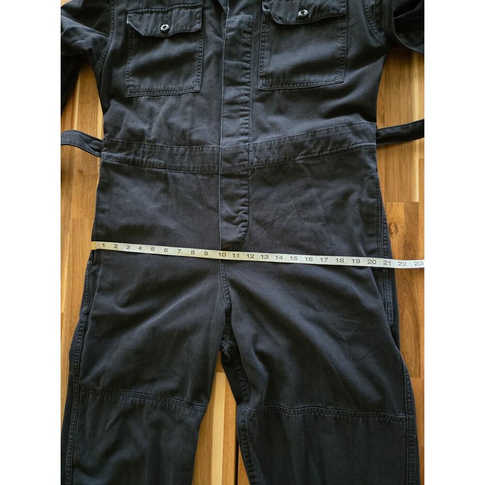 Buck Mason Baja Twill Studio Jumpsuit Medium Black Long Sleeve Cotton Utility - Picture 9 of 12